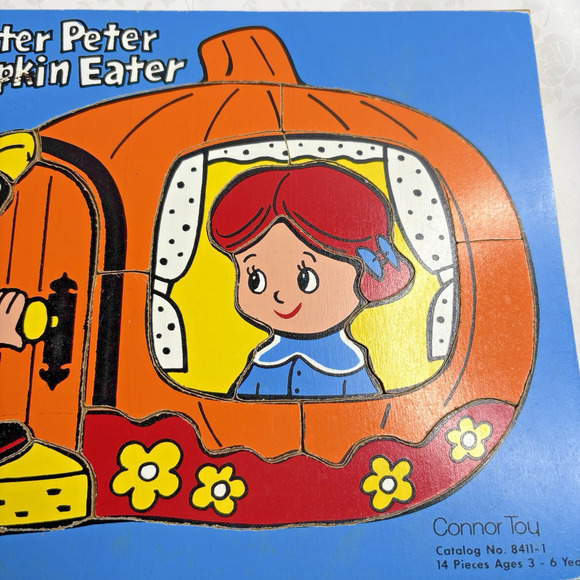 Vintage Wooden Puzzle | Peter Peter Pumpkin Eater - Picture 2 of 4
